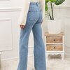 Flare jeans met zakjes aan de voorkant in mid blauw