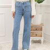 Flare jeans met zakjes aan de voorkant in mid blauw