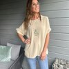 Los bloesje in beige met gratis ketting