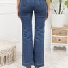 Flare jeans met zakjes aan de voorkant in donker blauw