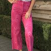 Roze jeans met print
