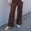 Broek in leopard print met elastiek