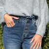 Broek in jeans met elastiek aan bovenkant