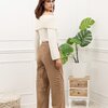 Broek in velour beige