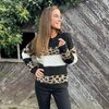 Pull in zwart met leopard print