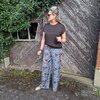 Broek blauw bruin printje