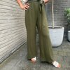 Broek met elastiek in kaki