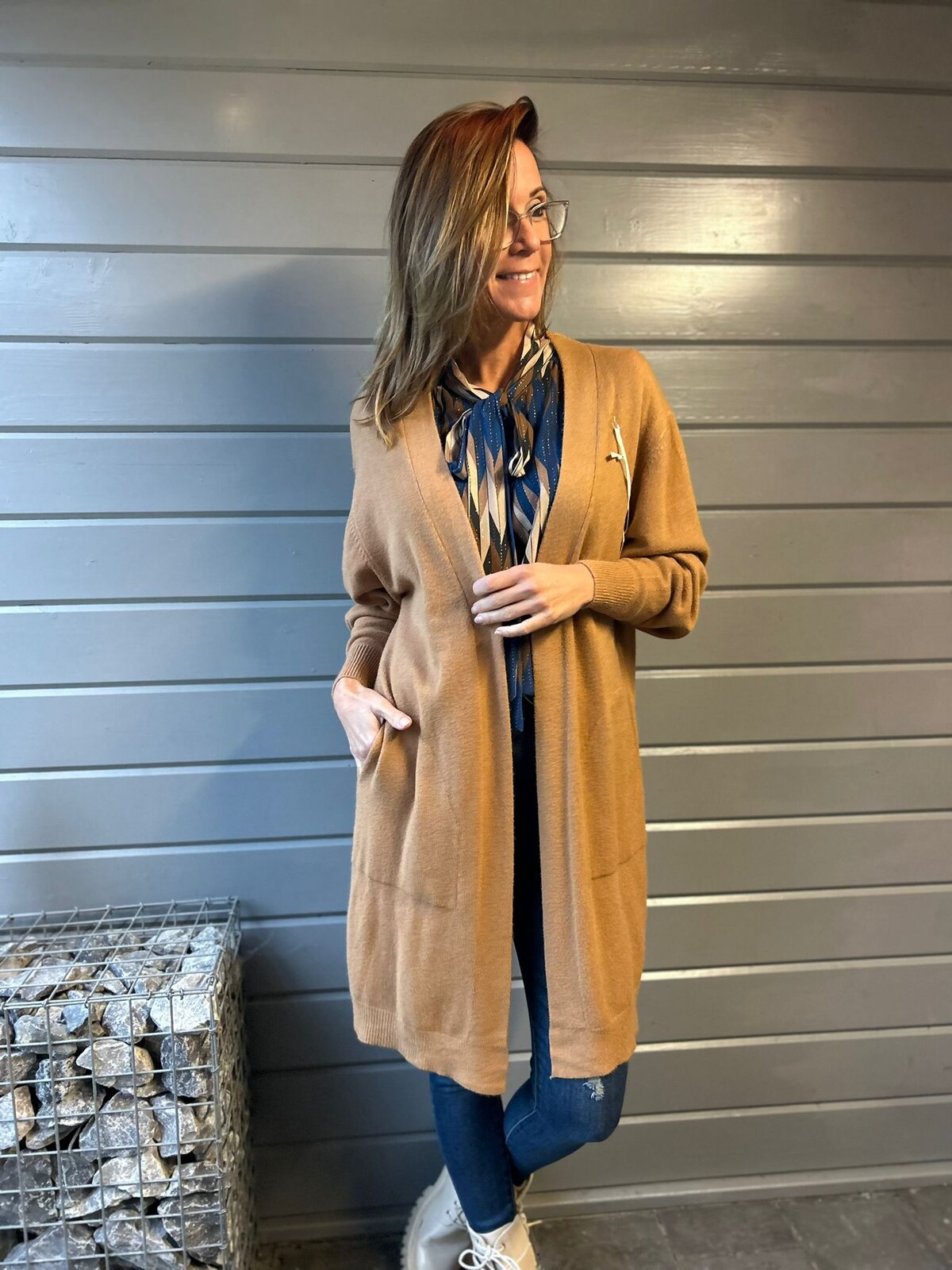 EBM-2353410435 STILLA CAMEL CARDIGAN