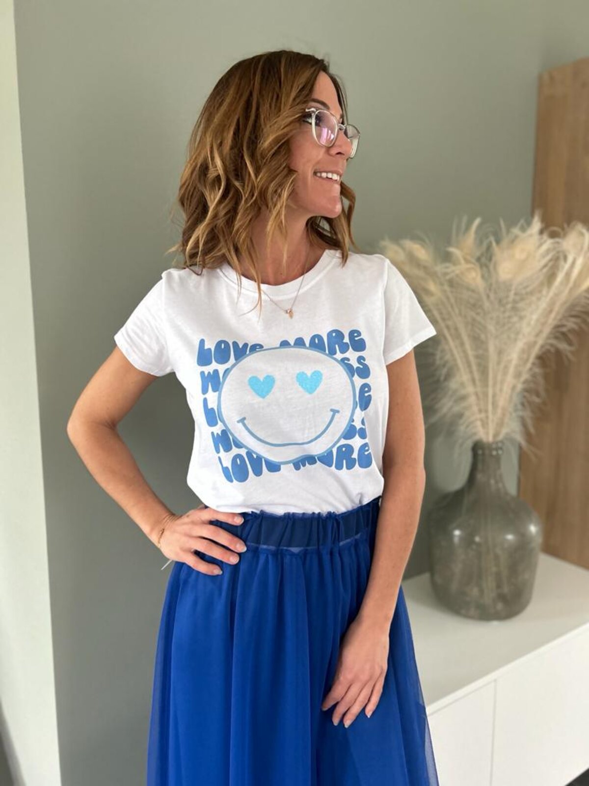 T-shirt Cache Cache Smiley World Bleu Taille S - Occasion Très Bon état, Haut Décontracté