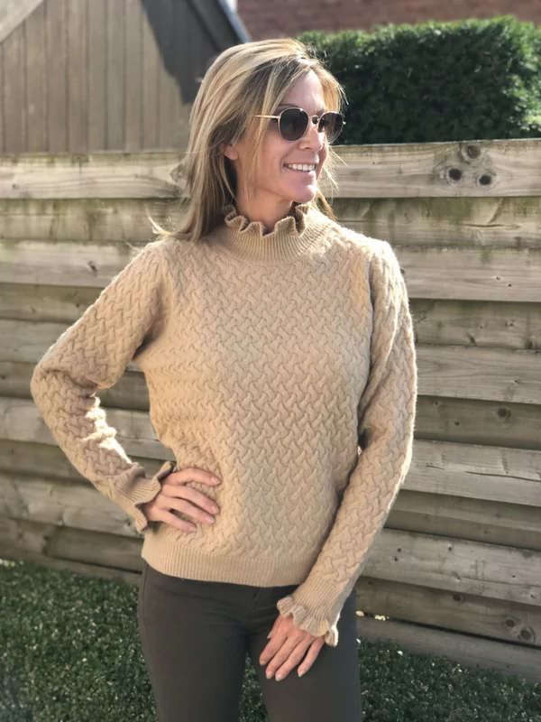 Pull met kraag in beige