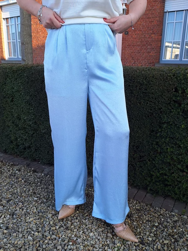 Broek met motiefje in blauw