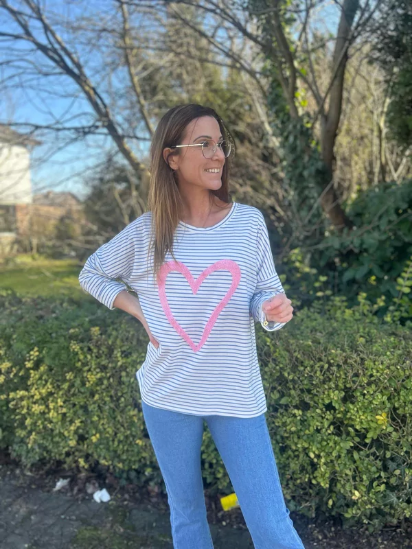 Bloes lange mouw in blauw ( dikkere t-shirt stof)