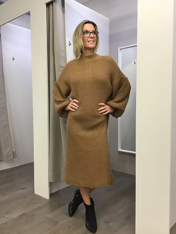 Lang pull kleedje camel