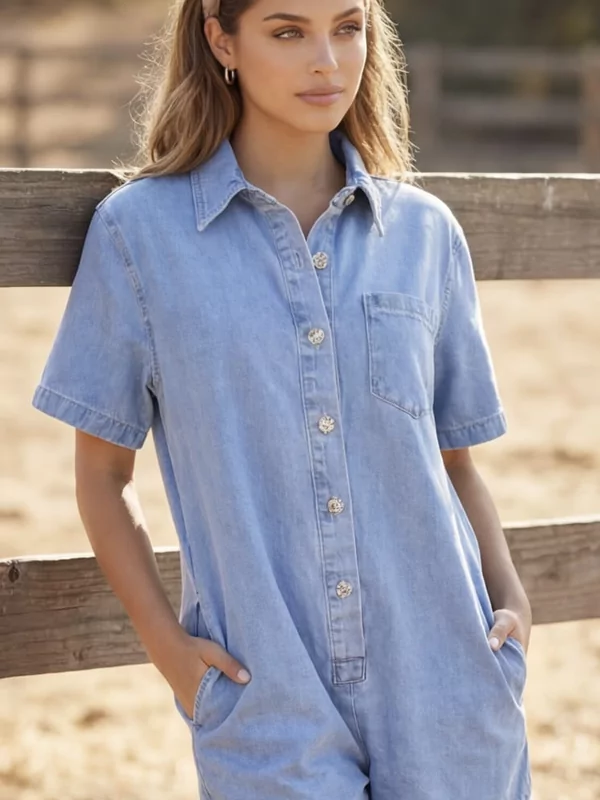 Jumpsuit in jeans blauw
