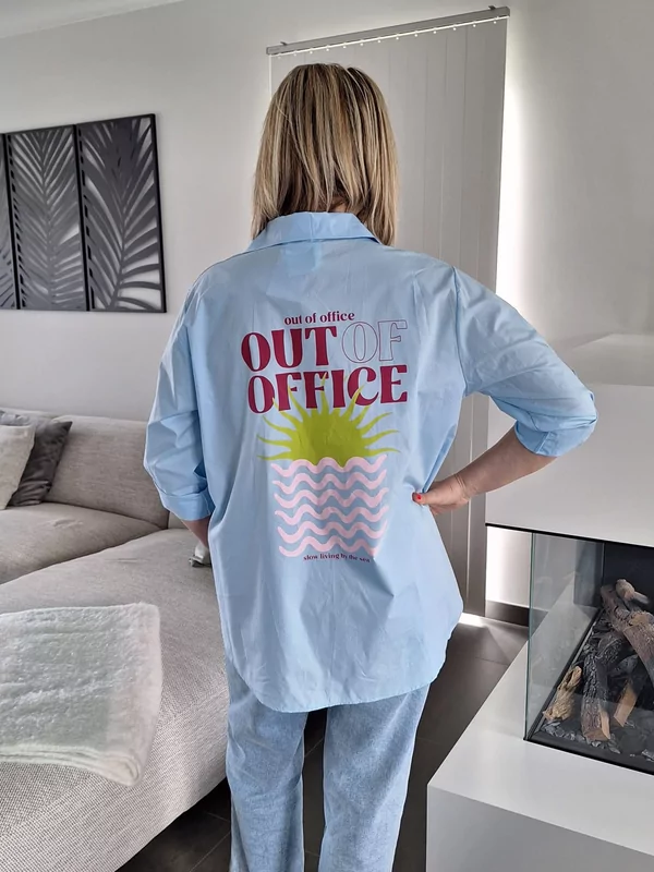 Hemdje out off office in blauw