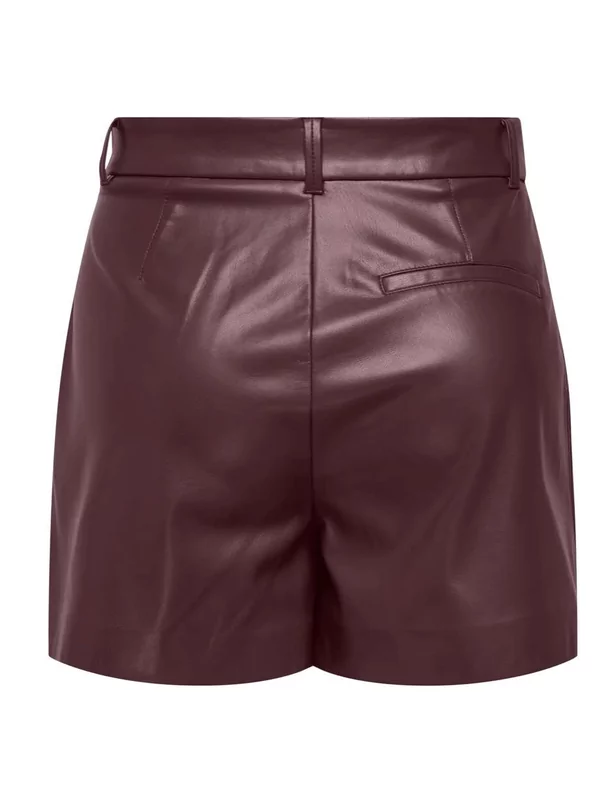 Only short leder look smooth in burgundy