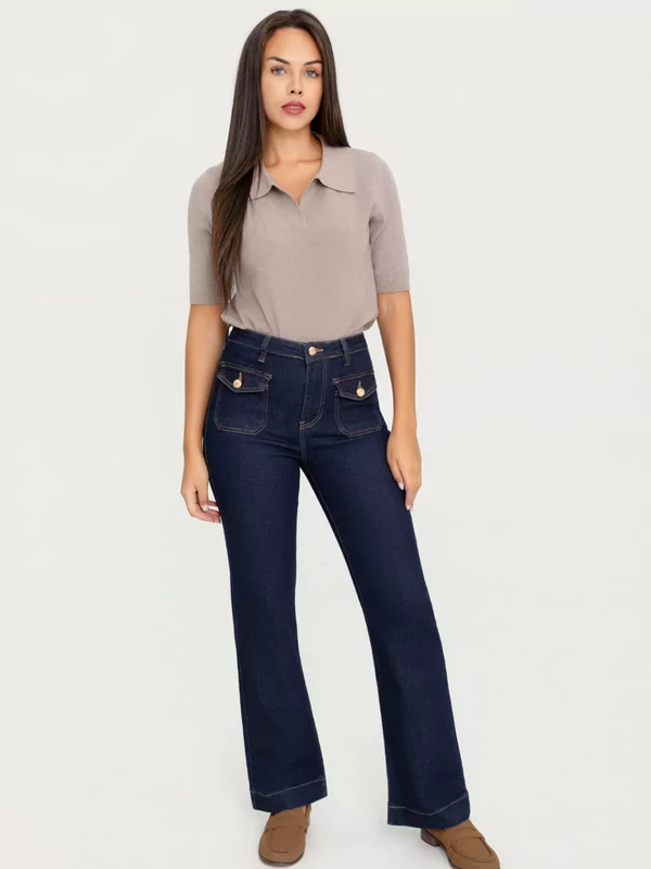 Jeans rechte pijp in donker blauw