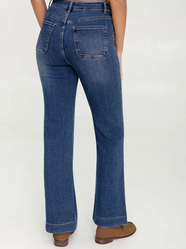 Jeans rechte pijp in mid blauw
