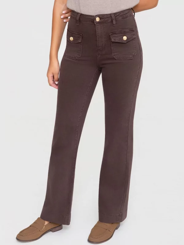 Jeans rechte pijp in bruin