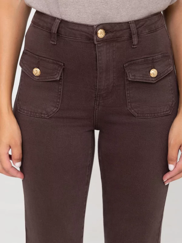 Jeans rechte pijp in bruin