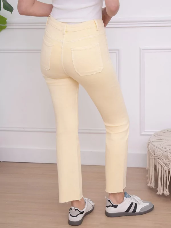 Flared jeans in geel