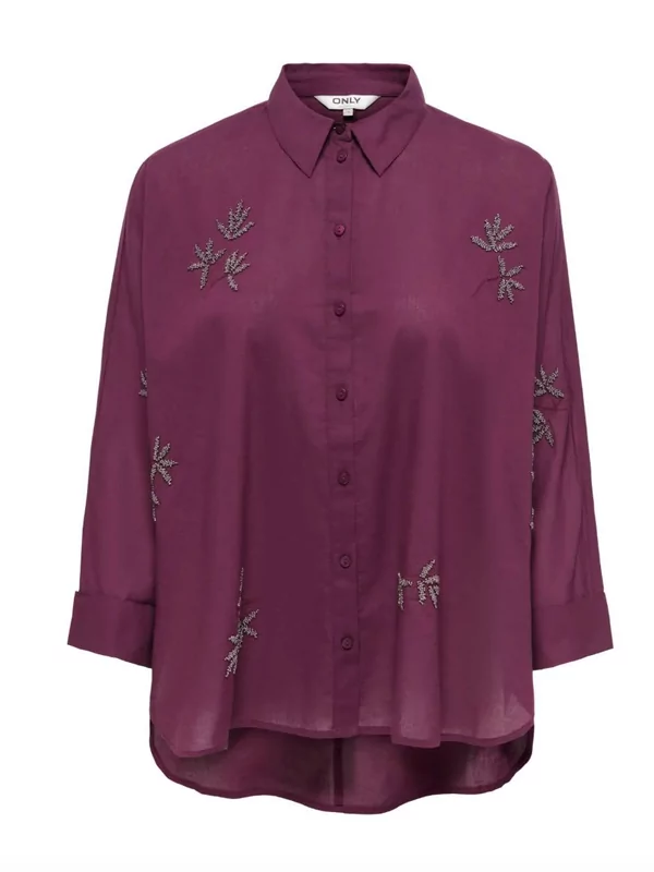 Only hemdje Gayle in burgundy