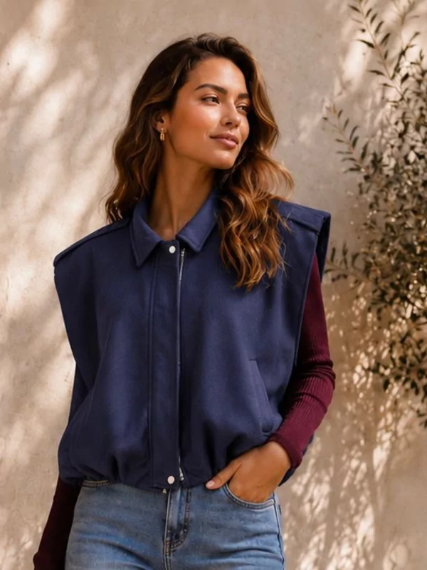 Body in nubuck look blauw