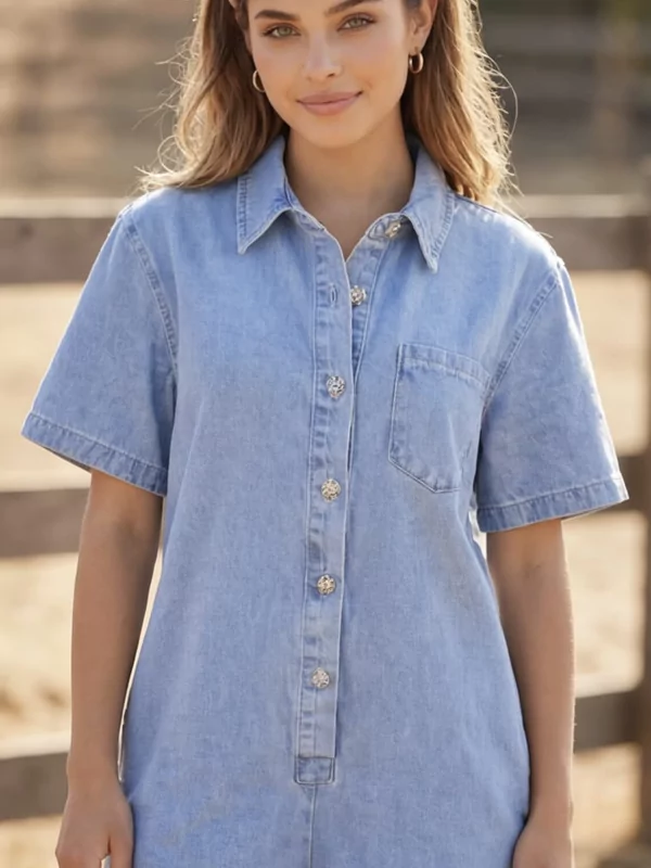 Jumpsuit in jeans blauw