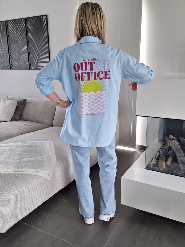 Hemdje out off office in blauw