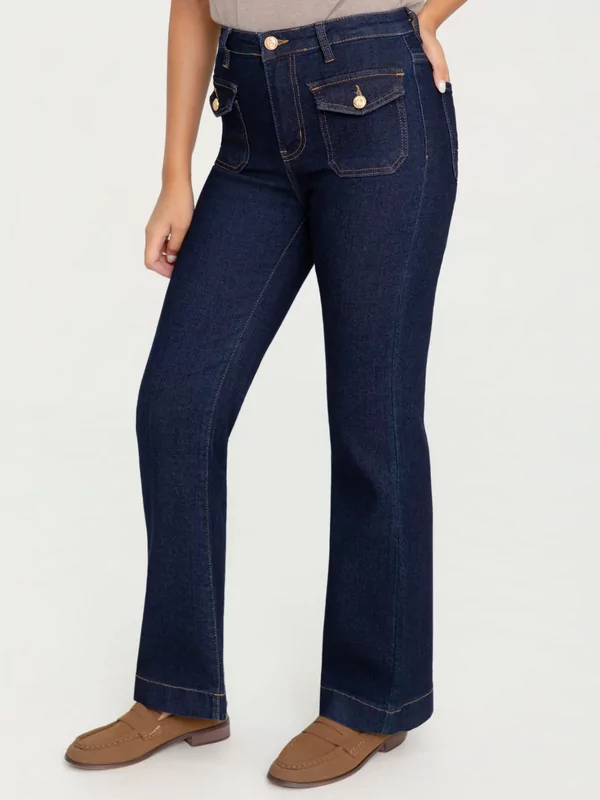 Jeans rechte pijp in donker blauw