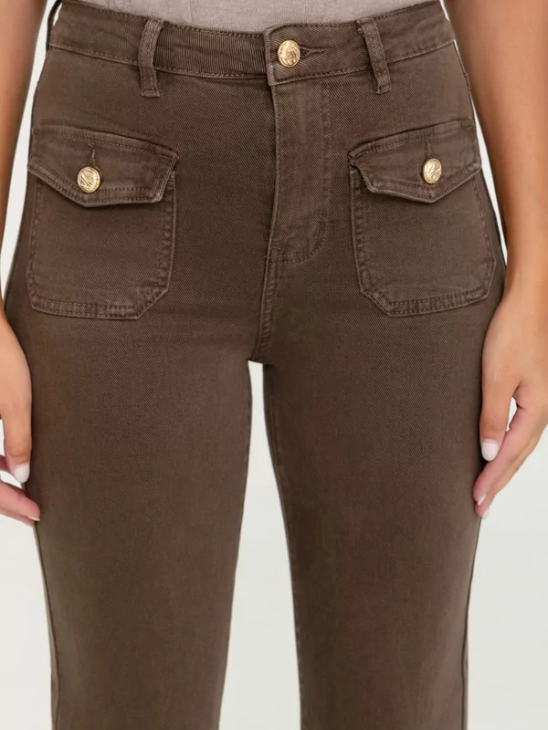 Jeans rechte pijp in moka bruin