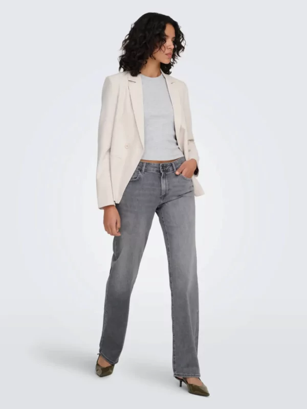 Only jeans mid grijs blush mid straight lengte 30