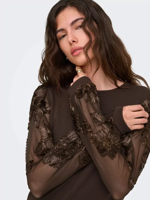 Jdy sweater kleedje Fairview in bruin