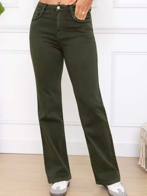 Flaired jeans in kaki
