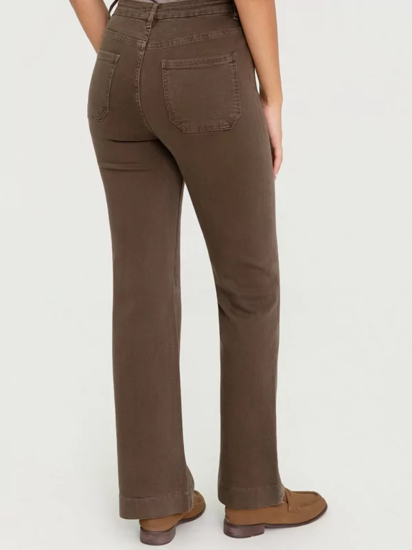 Jeans rechte pijp in moka bruin