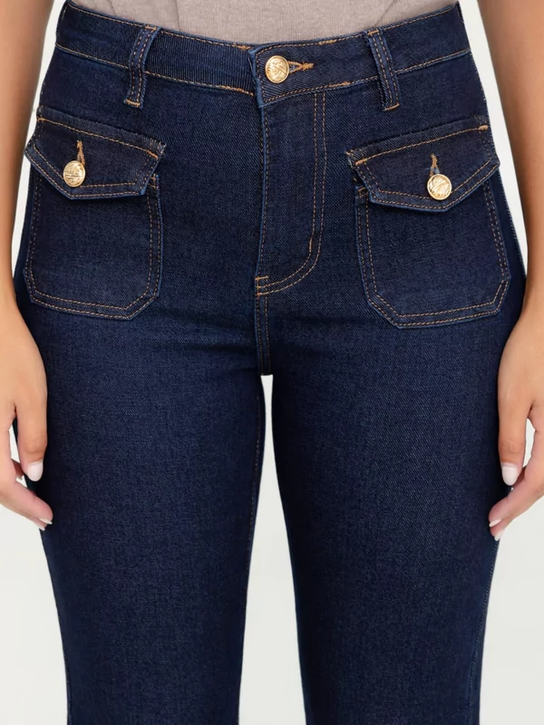 Jeans rechte pijp in donker blauw
