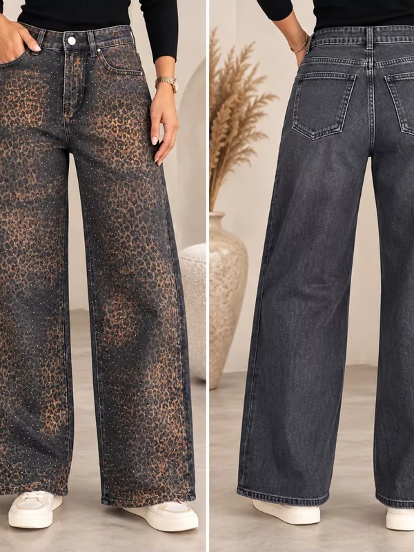 Fantasie en glitter broekje wide legs
