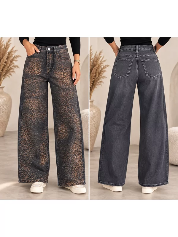 Fantasie en glitter broekje wide legs