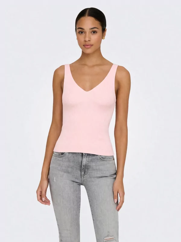 JDY top in roze ribstof 