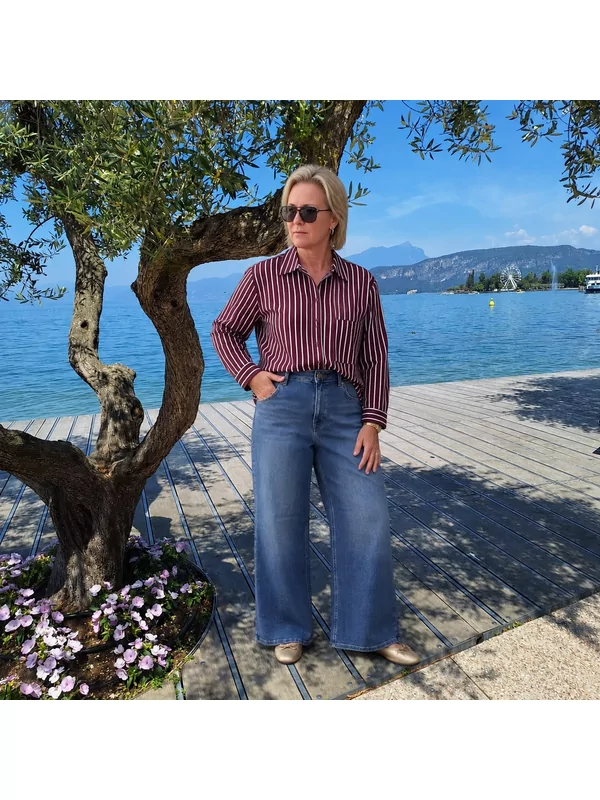 Jdy hemdje burgundy streep
