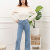 Flare jeans met zakjes aan de voorkant in mid blauw