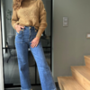 Jeans brede pijpen met knopen