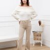 Flare jeans met zakjes aan de voorkant in beige