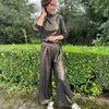 Zwart setje glitter bloes en broek