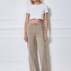 Jeans wide leg in beige