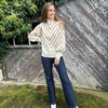 Pull stripes ecru camel