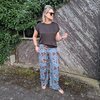 Broek blauw bruin printje