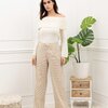 Broek in velour beige