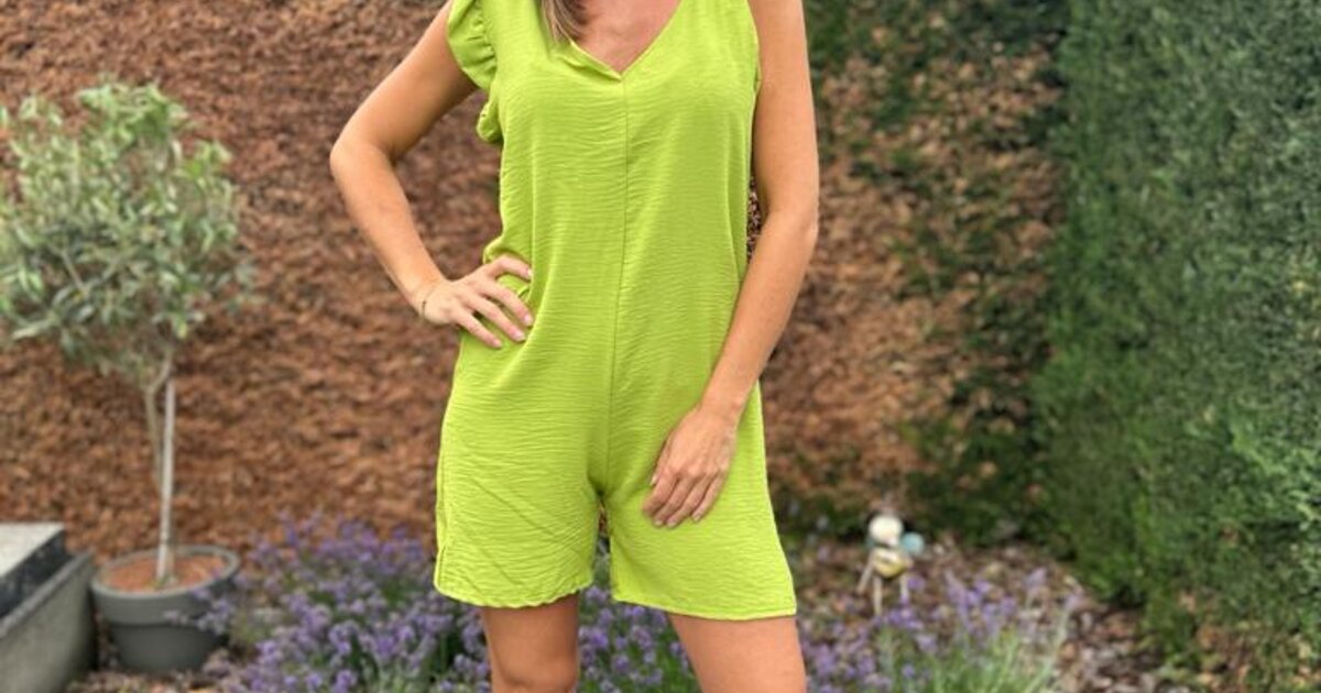 Jumpsuit in lime green | Diva Fashion