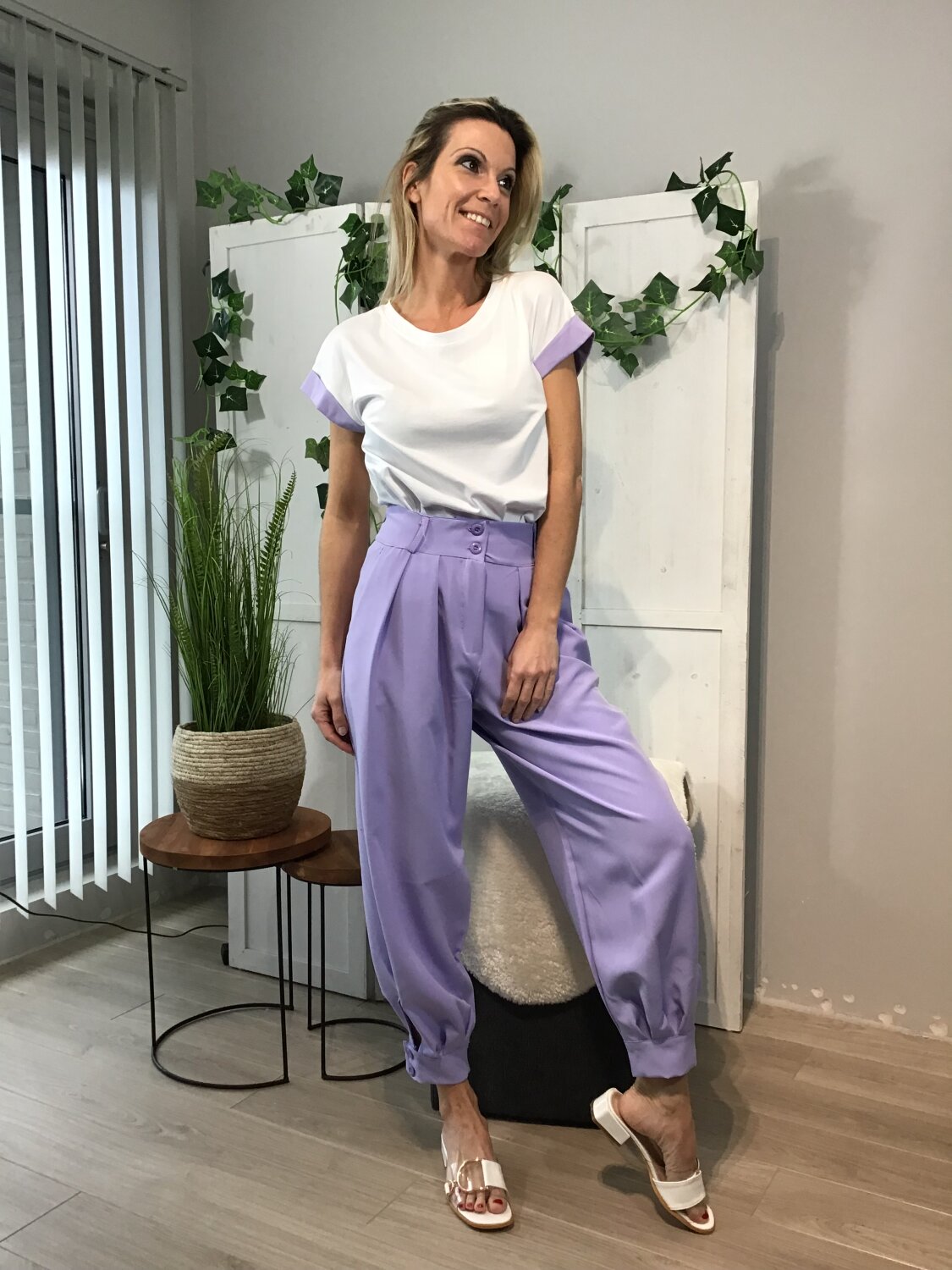 hangen advies Motivatie Losse broek in lila | Diva Fashion